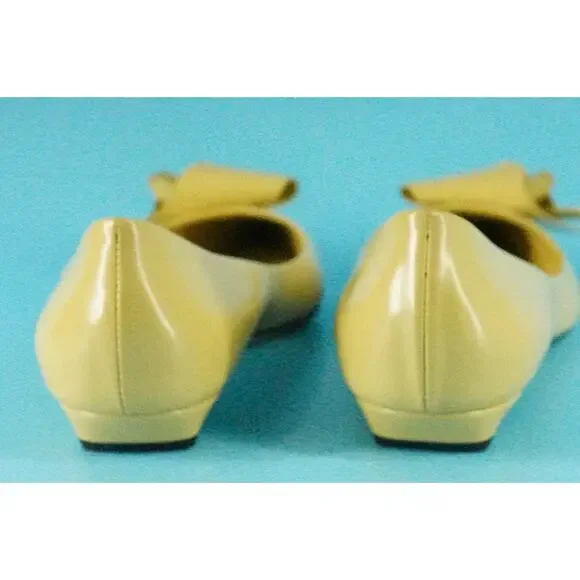 Prada Loop Bouquet Yellow Patent Pointed Toe Flat NIB $1120 Floral - Picture 5 of 13